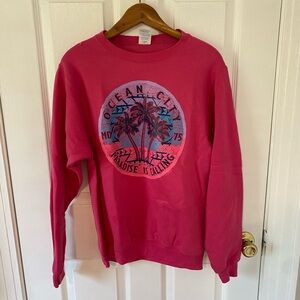 Pink Ocean City Graphic Sweatshirt
